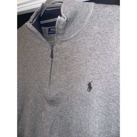 Polo Ralph Lauren Men's 1/4 Zip Gray Pullover‎ XXL - Picture 3 of 8